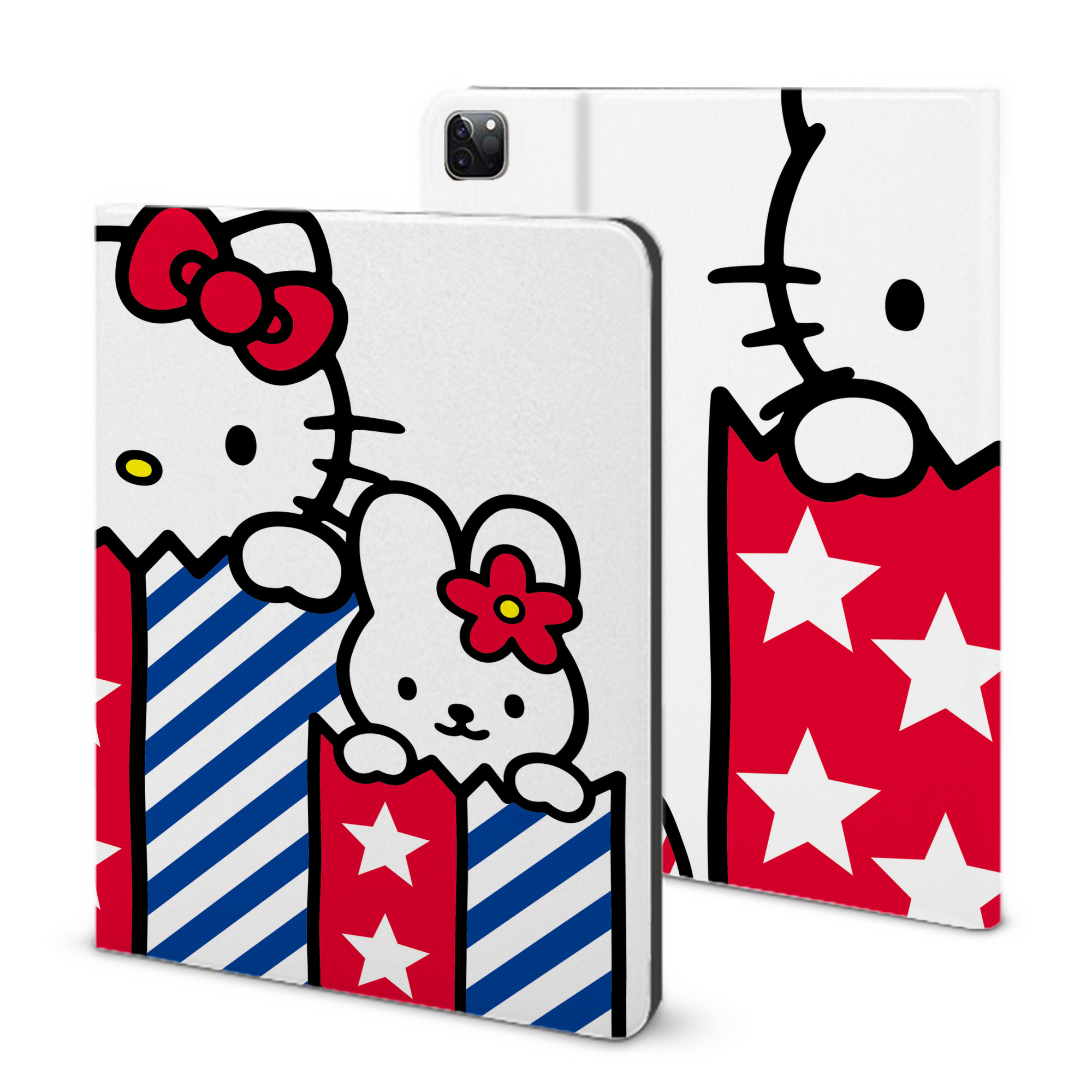 （画像用） Hello Kitty ハローキティ IPad ケース ブック型 PUレザー TPU 耐衝撃 軽量 薄型 ペン収納なし 全面保護 IPad 各モデル対応